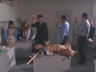 Jap x classificado filme escrava punida com excepcional cera dripped em dela corpo