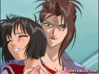 Japonesa hentai adolescent fica squeezed e clamp dela tetas